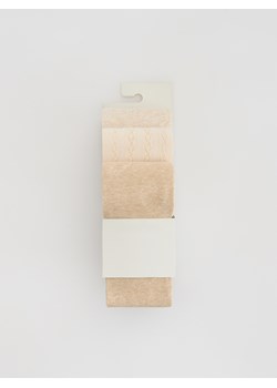 Reserved - Bawełniane rajstopy 3 pack - kremowy ze sklepu Reserved w kategorii Rajstopy dziecięce - zdjęcie 186554980