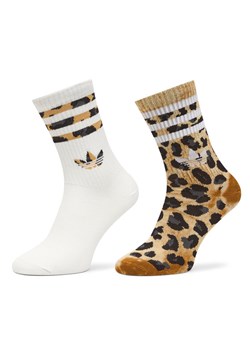 adidas Skarpety długie Leopard JV7855 Brązowy ze sklepu MODIVO w kategorii Skarpetki damskie - zdjęcie 186555742