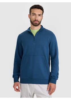 Męska bluza nierozpinana bez kaptura 4F 4FWAW25TSWSM1902 - granatowa ze sklepu Sportstylestory.com w kategorii Bluzy męskie - zdjęcie 186558204