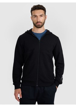 Męska bluza rozpinana z kapturem 4F 4FWAW25TSWSM1903 - czarna ze sklepu Sportstylestory.com w kategorii Bluzy męskie - zdjęcie 186558233