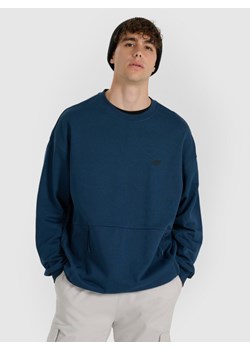 Męska bluza nierozpinana bez kaptura 4F 4FWAW25TSWSM1924 - granatowa ze sklepu Sportstylestory.com w kategorii Bluzy męskie - zdjęcie 186558280