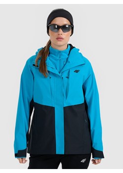 Damska kurtka trekkingowa 4F 4FWAW25TTJAF1011 - niebieska ze sklepu Sportstylestory.com w kategorii Kurtki damskie - zdjęcie 186558321
