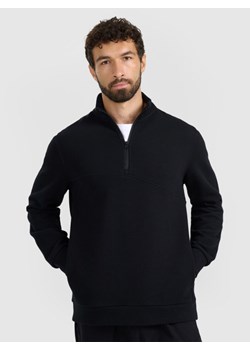 Męska bluza dresowa bez kaptura 4F 4FWAW25TSWSM1930 - czarna ze sklepu Sportstylestory.com w kategorii Bluzy męskie - zdjęcie 186558332