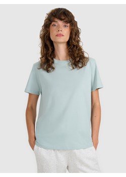 Damski t-shirt basic 4F 4FWAW25TTSHF297 - zielony ze sklepu Sportstylestory.com w kategorii Bluzki damskie - zdjęcie 186558432