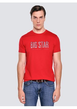Koszulka męska z logo BIG STAR czerwona Melsar 603 ze sklepu Big Star w kategorii T-shirty męskie - zdjęcie 186558593