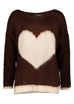 miss goodlife Sweter "Heart" w kolorze ciemnobrązowo-kremowym - id: 17688950 - marki Miss Goodlife - 186560414 miss goodlife Sweter "Heart" w kolorze ciemnobrązowo-kremowym ze sklepu Limango Polska w kategorii Swetry damskie - zdjęcie 186560414