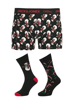 Jack & Jones Komplet bokserki i skarpety Snow Skulls Giftbox 12285138 Czarny ze sklepu MODIVO w kategorii Majtki męskie - zdjęcie 186567254