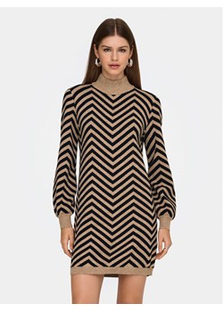 ONLY Sukienka dzianinowa Julia 15366284 Brązowy Regular Fit ze sklepu MODIVO w kategorii Sukienki - zdjęcie 186567261