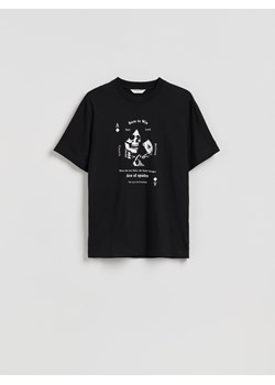 Reserved - T-shirt regular z nadrukiem - czarny ze sklepu Reserved w kategorii T-shirty męskie - zdjęcie 186570334