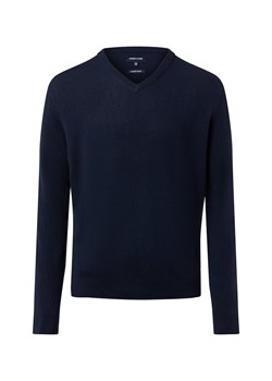 Andrew James Męski sweter z dzianiny z wełną i kaszmirem Mężczyźni Wełna granatowy jednolity ze sklepu vangraaf w kategorii Swetry męskie - zdjęcie 186570434