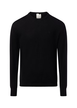 Calvin Klein Męski wełniany sweter Mężczyźni czarny jednolity ze sklepu vangraaf w kategorii Swetry męskie - zdjęcie 186570440