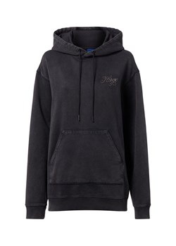 HUGO BLUE Damski sweter z kapturem - Dejandra Kobiety Bawełna antracytowy jednolity ze sklepu vangraaf w kategorii Bluzy damskie - zdjęcie 186570452