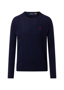Polo Ralph Lauren Męski sweter z dzianiny z zawartością kaszmiru Mężczyźni Wełna granatowy jednolity ze sklepu vangraaf w kategorii Swetry męskie - zdjęcie 186570464