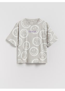 Reserved - T-shirt SmileyWorld® - jasnoszary ze sklepu Reserved w kategorii Bluzki dziewczęce - zdjęcie 186571323