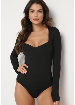 Czarne Body z Wiskozą i Kwadratowym Dekoltem Labiene ze sklepu born2be.pl w kategorii Body damskie - zdjęcie 186573333