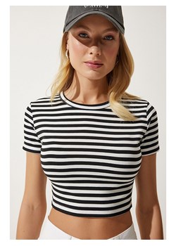 Happiness Istanbul Koszulka w kolorze czarno-białym - id: 17595544 - marki Happiness Istanbul - 186574823 Happiness Istanbul Koszulka w kolorze czarno-białym ze sklepu Limango Polska w kategorii Bluzki damskie - zdjęcie 186574823
