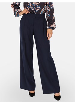 Granatowe eleganckie spodnie wide-leg z wysokim stanem L’AF Kelli ze sklepu Eye For Fashion w kategorii Spodnie damskie - zdjęcie 186574970