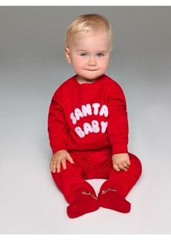 Sinsay - Bawełniany komplet dzianinowy z napisem - czerwony ze sklepu Sinsay w kategorii Komplety niemowlęce - zdjęcie 186578632