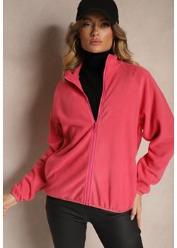 Różowa Bluza z Zapięciem na Suwak Kieszeniami i Stójką Esandria ze sklepu renee.pl w kategorii Bluzy damskie - zdjęcie 186578761