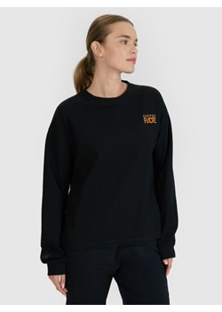 Damski longsleeve oversize 4F 4FWSS25TLONF393 - czarny ze sklepu Sportstylestory.com w kategorii Bluzki damskie - zdjęcie 186579743