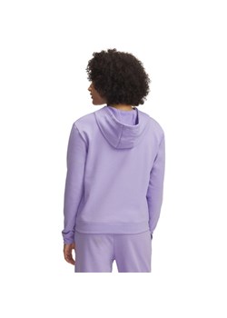 Damska bluza dresowa nierozpinana z kapturem Under Armour UA Rival Terry Hoodie - fioletowa ze sklepu Sportstylestory.com w kategorii Bluzy damskie - zdjęcie 186579890