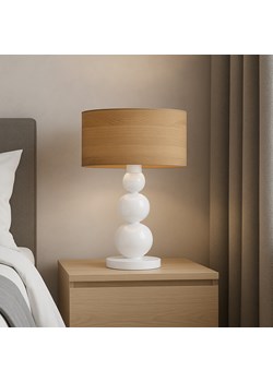 Abażurowa lampa stołowa HONOLULU ECO z podstawą z białych kulek - id: 6314 - marki Ciekot Partners Sp. Z O. O. - 186585614 Abażurowa lampa stołowa HONOLULU ECO z podstawą z białych kulek ze sklepu Lysne w kategorii Lampy stołowe - zdjęcie 186585614