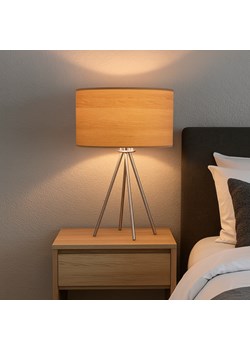 Oryginalna lampka nocna do sypialni SIERRA ECO w chromowanym wykończeniu ze sklepu Lysne w kategorii Lampy stołowe - zdjęcie 186585623