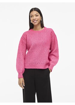 Vila Damski sweter z dzianiny - VIRyleigh Kobiety wyrazisty róż marmurkowy ze sklepu vangraaf w kategorii Swetry damskie - zdjęcie 186589764