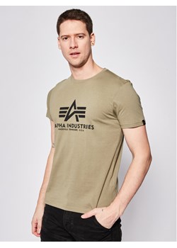 Alpha Industries T-Shirt Basic 100501 Zielony Regular Fit ze sklepu MODIVO w kategorii T-shirty męskie - zdjęcie 186595610
