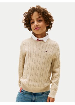 Tommy Hilfiger Sweter KB0KB09753 Beżowy Regular Fit ze sklepu MODIVO w kategorii Swetry chłopięce - zdjęcie 186595632
