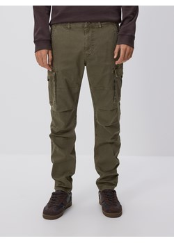 Reserved - Spodnie cargo slim fit - ciemnozielony ze sklepu Reserved w kategorii Spodnie męskie - zdjęcie 186599323