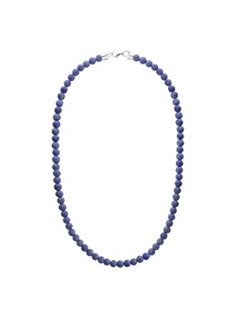Naszyjnik unisex z naturalnych matowych niebieskich kulek lapisu dla mężczyzn i kobiet rozmiary 50 c ze sklepu manoki.pl w kategorii Naszyjniki męskie - zdjęcie 186604503