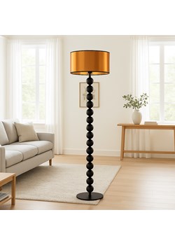 Dekoracyjna lampa stojąca w miedziano-czarnej kolorystyce GIZA MIRROR ze stelażem z kul ze sklepu Lysne w kategorii Lampy podłogowe - zdjęcie 186604793