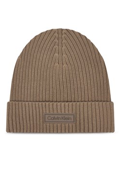 Czapka Calvin Klein Patch Chunky LV04D8053G Beżowy ze sklepu eobuwie.pl w kategorii Czapki zimowe męskie - zdjęcie 186605203