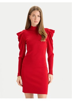 TWINSET Sukienka dzianinowa 252AT3010 Czerwony Slim Fit ze sklepu MODIVO w kategorii Sukienki - zdjęcie 186605664