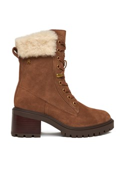 Tommy Hilfiger Trzewiki Th Shearling Lace Up Boot FW0FW08999 Brązowy ze sklepu MODIVO w kategorii Kozaki damskie - zdjęcie 186605860