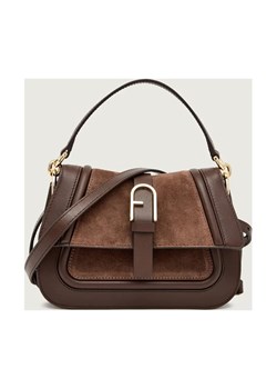 Furla Skórzana torebka na ramię FURLA FLOW MINI | zamsz ze sklepu Gomez Fashion Store w kategorii Torebki damskie - zdjęcie 186610411