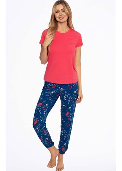 Piżama damska z krótkim rękawem i długą nogawką Ava 41302-32X, Kolor granatowo-koralowy, Rozmiar S, Henderson ze sklepu Primodo w kategorii Piżamy damskie - zdjęcie 186612524
