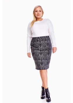 Spódnica FSP641 CZARNY + SREBRNY wzór ze sklepu fokus.pl w kategorii Spódnice - zdjęcie 186613040