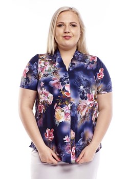 Bluzka FBZ1036 GRANATOWY magnolie ze sklepu fokus.pl w kategorii Bluzki damskie - zdjęcie 186616543