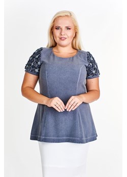 Tunika FTU366 CZARNY jeans ze sklepu fokus.pl w kategorii Bluzki damskie - zdjęcie 186621860