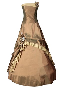 Sukienka FSU074 MIEDZIANO-ZIELONY SZAMPAN ze sklepu fokus.pl w kategorii Sukienki - zdjęcie 186622082