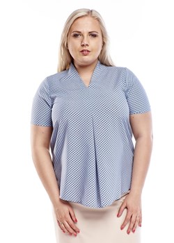 Bluzka FBZ1036 BŁĘKITNY CIEMNY wzór ze sklepu fokus.pl w kategorii Bluzki damskie - zdjęcie 186624382