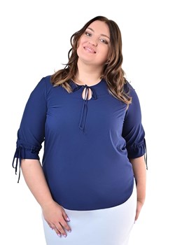 Bluzka FBZ1034 GRANATOWY gładki ze sklepu fokus.pl w kategorii Bluzki damskie - zdjęcie 186627674