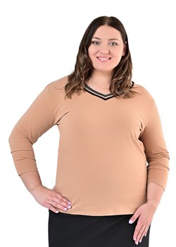 Bluzka FBZ1039 CAMEL + CZARNY - id: 45876 - marki Fokus - 186628600 Bluzka FBZ1039 CAMEL + CZARNY ze sklepu fokus.pl w kategorii Bluzki damskie - zdjęcie 186628600