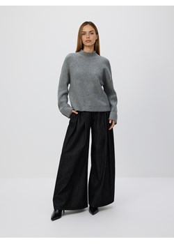 Reserved - Sweter z kontrastową lamówką - szary ze sklepu Reserved w kategorii Swetry damskie - zdjęcie 186630361