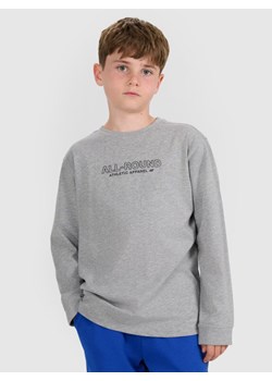 Chłopięcy longsleeve z nadrukiem 4F 4FJWAW25TLONM485 - szary ze sklepu Sportstylestory.com w kategorii T-shirty chłopięce - zdjęcie 186631773