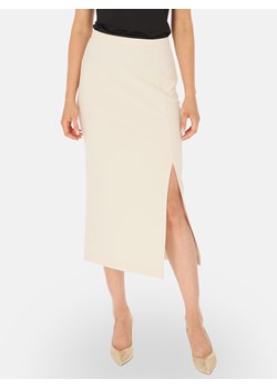 Elegancka spódnica midi ecru z rozcięciem L'AF Billy ze sklepu Eye For Fashion w kategorii Spódnice - zdjęcie 186631783