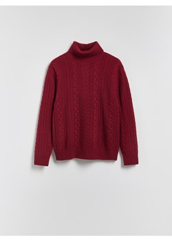 Reserved - Sweter z wełną - czerwony ze sklepu Reserved w kategorii Swetry męskie - zdjęcie 186632383
