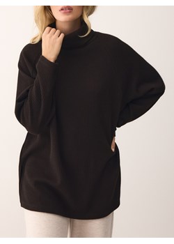 Reserved - Długa bluza z golfem - ciemnobrązowy ze sklepu Reserved w kategorii Bluzy damskie - zdjęcie 186632871